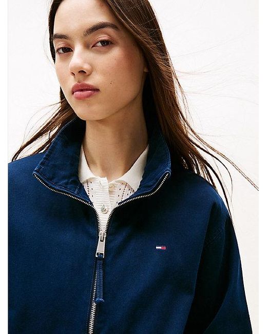 Tommy Hilfiger Jack Met Rits En Kraag in het Blue