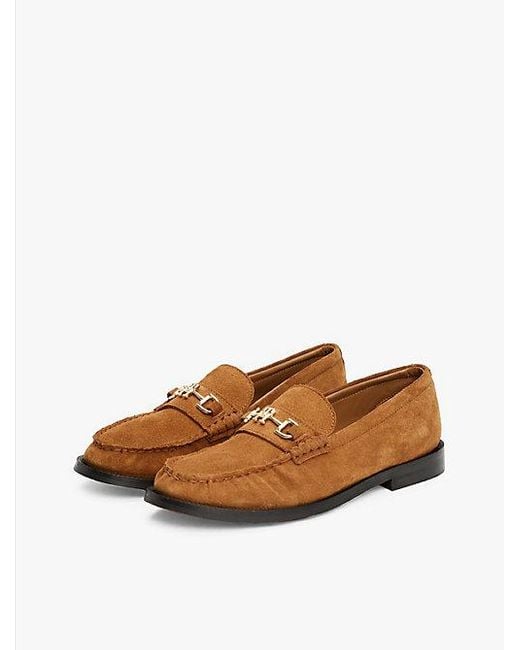 Tommy Hilfiger Suède Loafer Met Paardenbit-Detail in het White