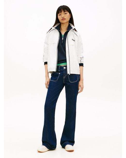 Tommy Hilfiger White Water Repellent Piping Track Jacket
