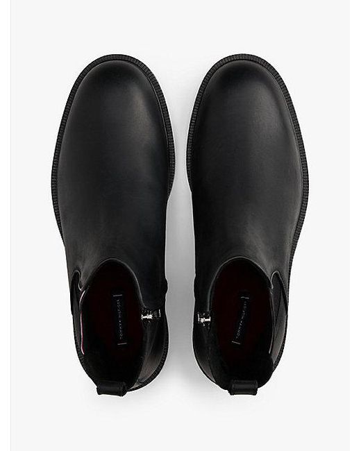 Tommy Hilfiger Chelsea Boot Met Profielzool En Rits in het Black voor heren