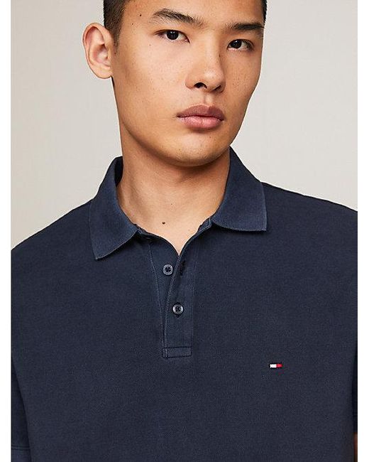 Tommy Hilfiger Regular Fit Poloshirt mit Stückfärbung in Blue für Herren