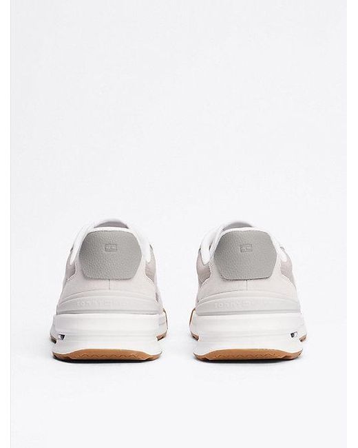 Tommy Hilfiger Klassieke Leren Sneaker Met Profielzool in het White voor heren