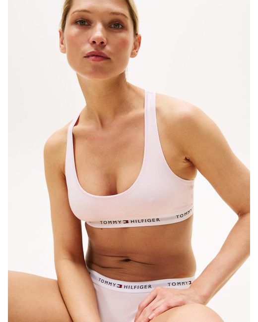 Bralette Tommy Icons Sfoderata di Tommy Hilfiger in White