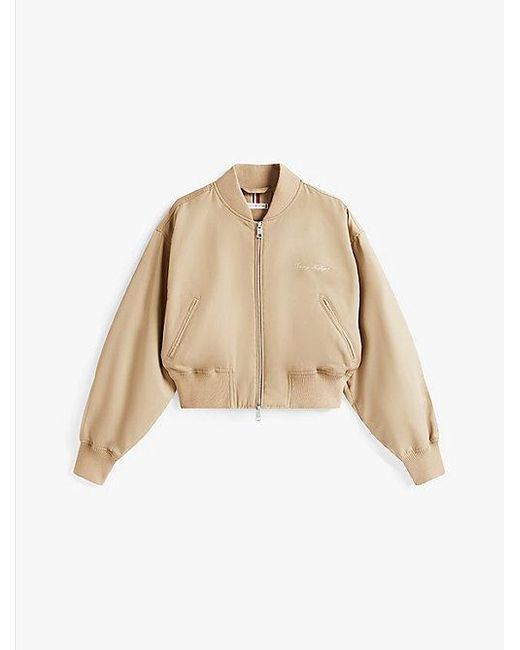 Tommy Hilfiger Waterafstotend Relaxed Kort Bomberjack in het Blue