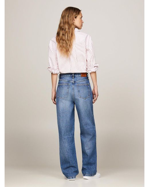 Tommy Hilfiger Blue High Rise Relaxed Straight Jeans