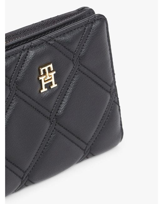 Tommy Hilfiger Black Quilted Th Monogram Bifold Wallet