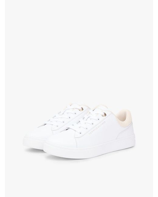 Tommy Hilfiger Multicolor Leather Embossed Logo Cupsole Trainers