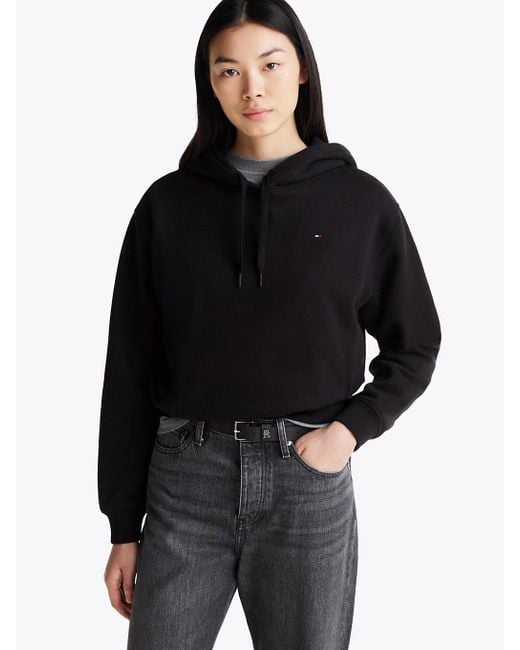 Tommy Hilfiger Black Deep Hem Terry Hoody