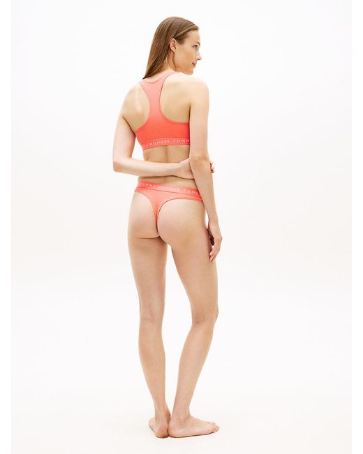 Tommy Hilfiger Orange Heritage Logo Underband Racerback Bralette