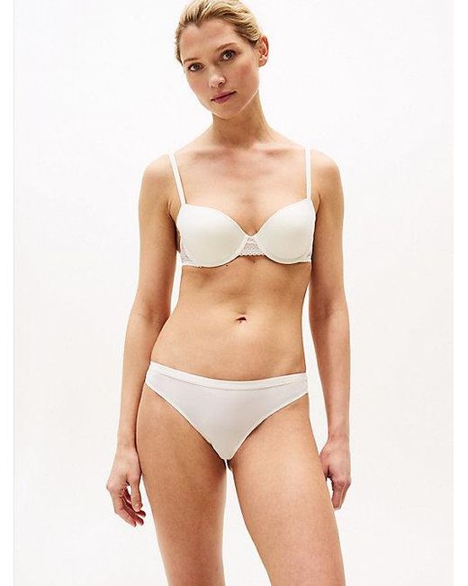 Tommy Hilfiger White Balconette-Bh Mit Bügeln Und Spitzeneinsatz