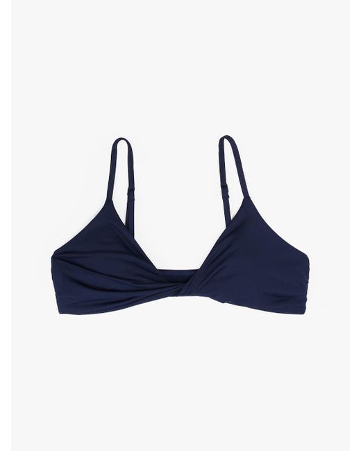 Tommy Hilfiger Blue Twist Detail Triangle Bikini Top