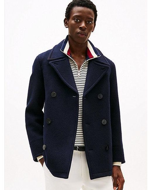 Chaquetón De Doble Botonadura Tommy Hilfiger de hombre de color Blue