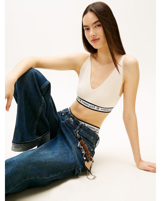 Tommy Hilfiger Blue Tommy Girl Pure Wool Knit Bra Top