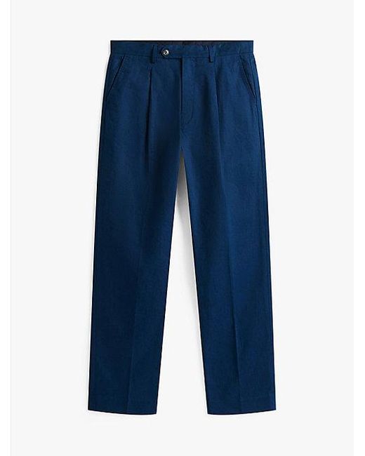 Tommy Hilfiger Smart-Casual Broek Met Wijde Pijpen in het Blue voor heren