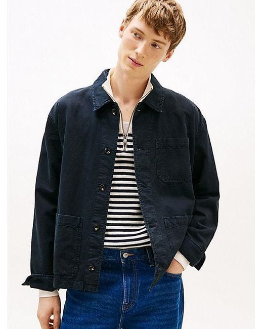 Tommy Hilfiger Utility-Jack Met Linnen in het Blue voor heren
