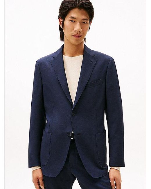 Tommy Hilfiger Regular Fit Blazer Van Wolmix in het Blue voor heren