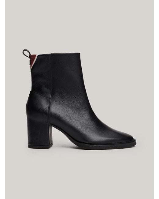 Tommy Hilfiger Black Th Monogram Leather Ankle Boots