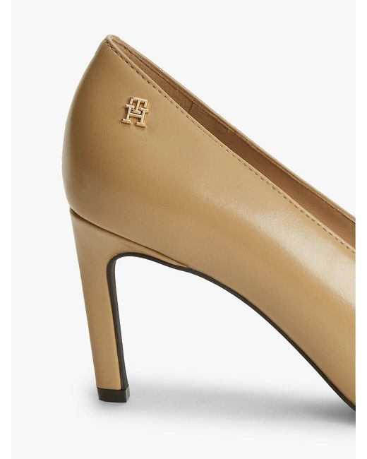 Tommy Hilfiger White Th Monogram Leather High Heels