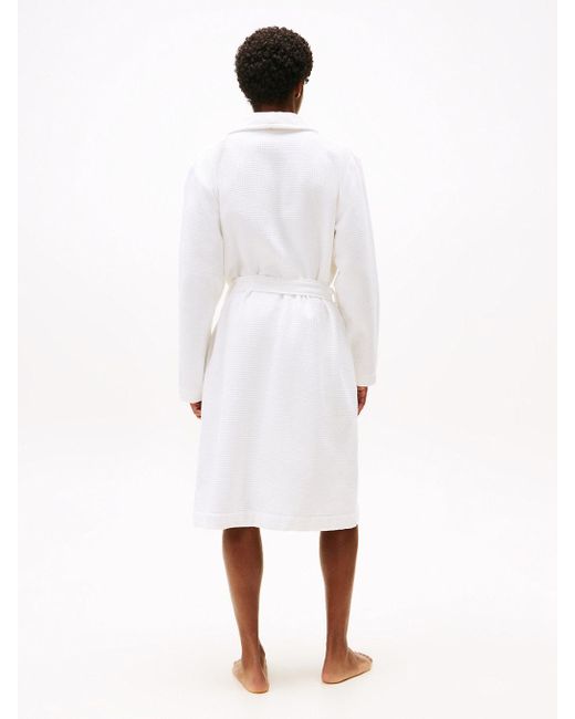 Tommy Hilfiger White Th Original Waffle Bathrobe for men