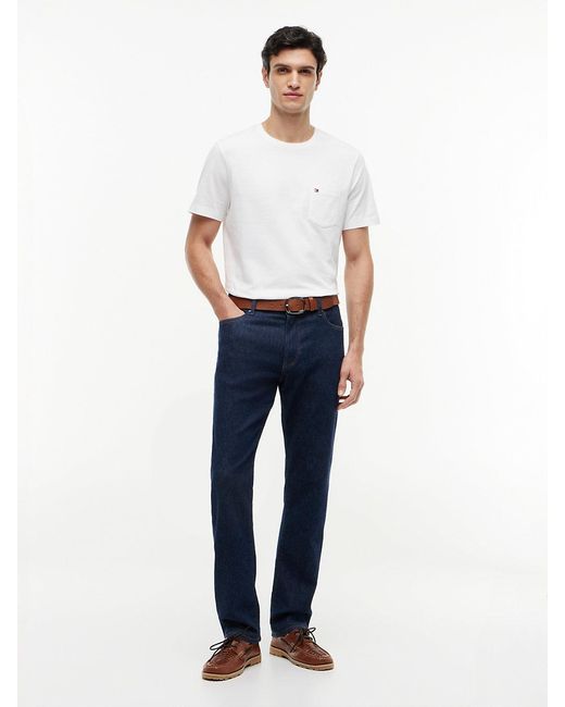 Tommy Hilfiger White Patch Pocket Jersey Crew Neck T-shirt for men
