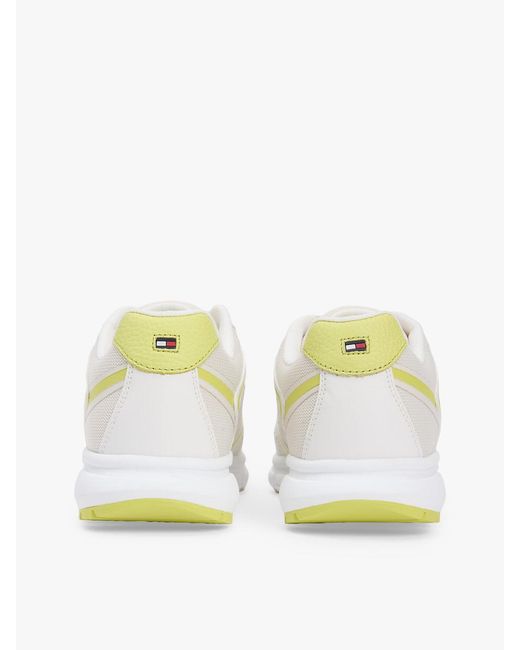 Tommy Hilfiger White Logo Mixed Texture Cleat Trainers for men
