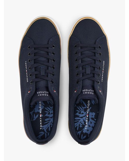 Tommy Hilfiger Blue Mesh Flag Embroidery Trainers for men
