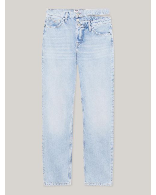 Tommy Hilfiger Blue Julie Ultra High Rise Straight Cutout Jeans