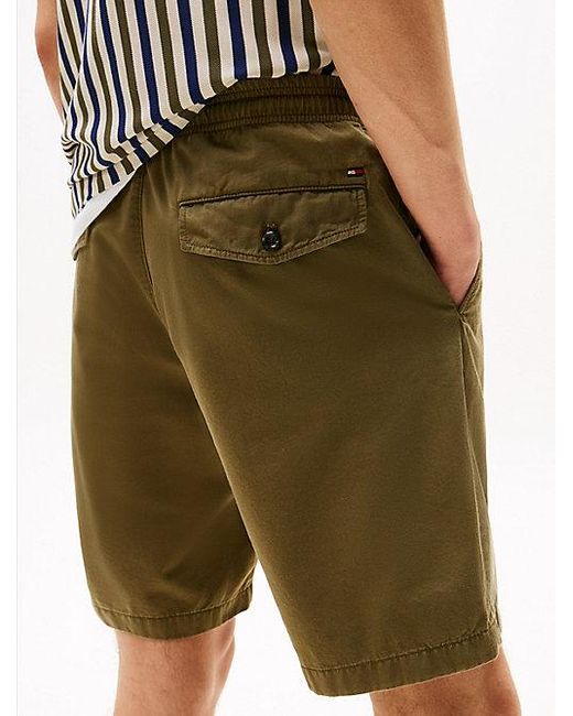 Tommy Hilfiger Relaxed Cargoshort Van Washed Twill in het White voor heren