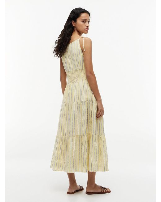 Tommy Hilfiger Natural Self-Tie Strap Smock Midi Dress