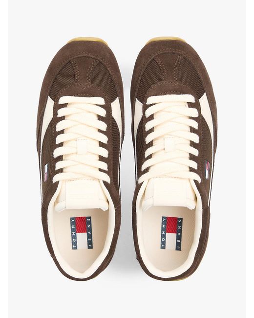 Tommy Hilfiger Brown Suede Cleat Archive Runner Trainers