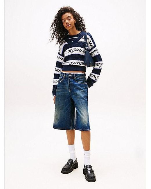 Tommy Hilfiger Blue Tommy Flag Relaxed Fit Pullover Mit Logo