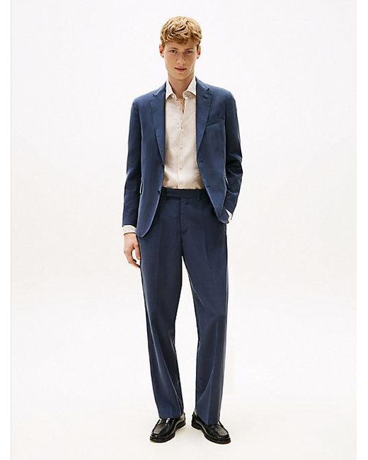 Tommy Hilfiger Regular Fit Hose Mit Bügelfalte in Blue für Herren