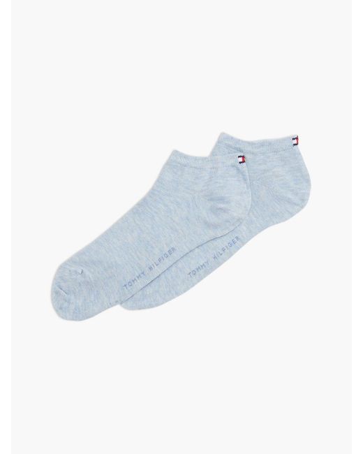 Tommy Hilfiger Blue 2-pack Flag Embroidery Trainer Socks
