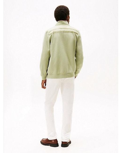 Tommy Hilfiger Quilted Sweatshirt Met Rits En Textuurmix in het Green voor heren