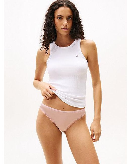 Tommy Hilfiger Set Van 3 Slips Met Kanten Rand in het White