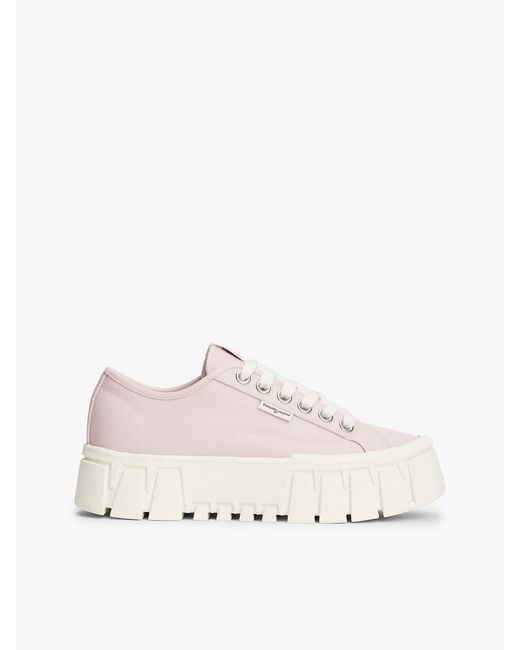 Tommy Hilfiger Natural Logo Platform Trainers