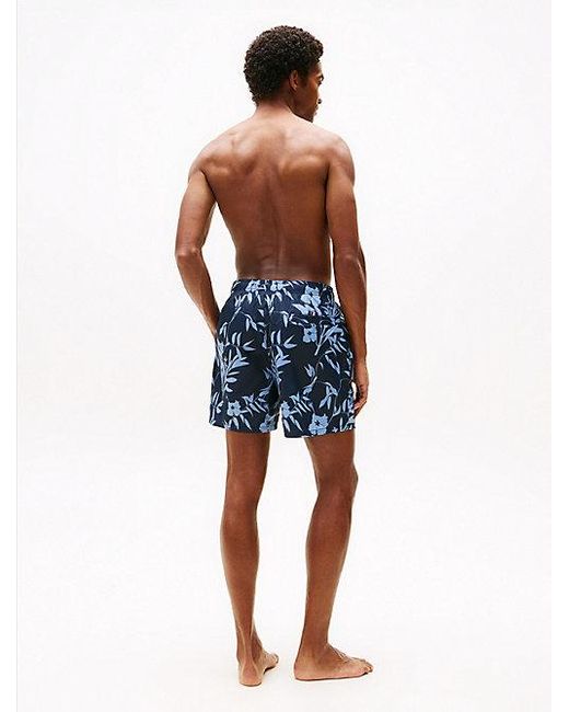 Tommy Hilfiger Original Medium Lange Zwemshort Met Print in het Blue voor heren