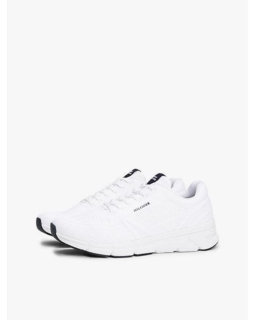 Zapatillas De Running De Punto Con Logo Tommy Hilfiger de hombre de color White