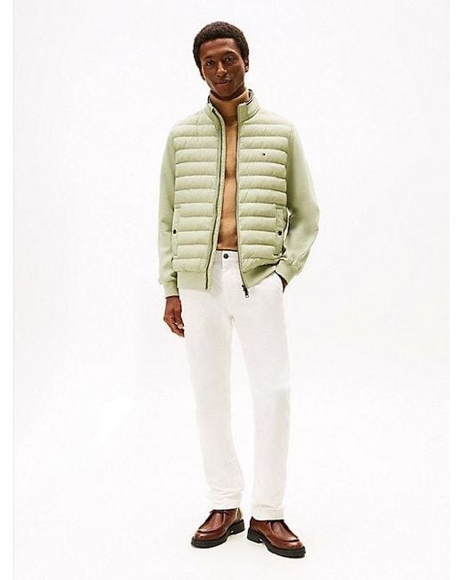 Tommy Hilfiger Quilted Sweatshirt Met Rits En Textuurmix in het Green voor heren