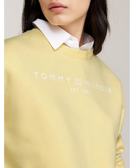 Tommy Hilfiger Yellow Logo Crew Neck Sweatshirt