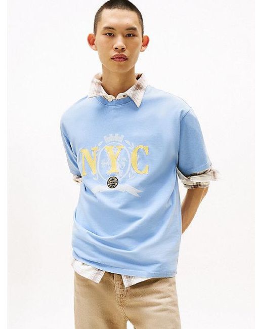 Tommy Hilfiger Relaxed Fit T-Shirt Met Embleem in het Blue voor heren