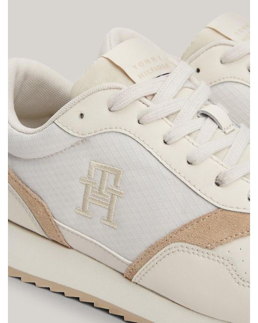 Tommy Hilfiger Natural Leather Th Monogram Runner Trainers for men