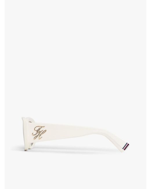 Tommy Hilfiger White Logo Plaque Rectangular Sunglasses