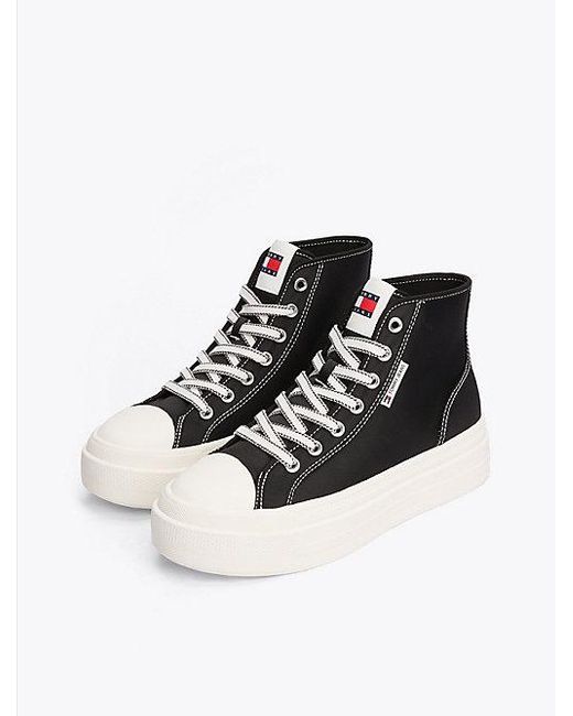 Tommy Hilfiger Black High-Top Plateau-Sneaker