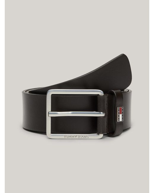 Tommy Hilfiger Brown Logo Smooth Leather Belt for men