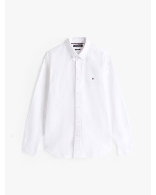 Chemise Coupe Standard Boutonnée En Coton Bio Tommy Hilfiger pour homme en coloris White