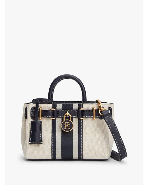 Tommy Hilfiger White The American Icon Canvas Tote Bag