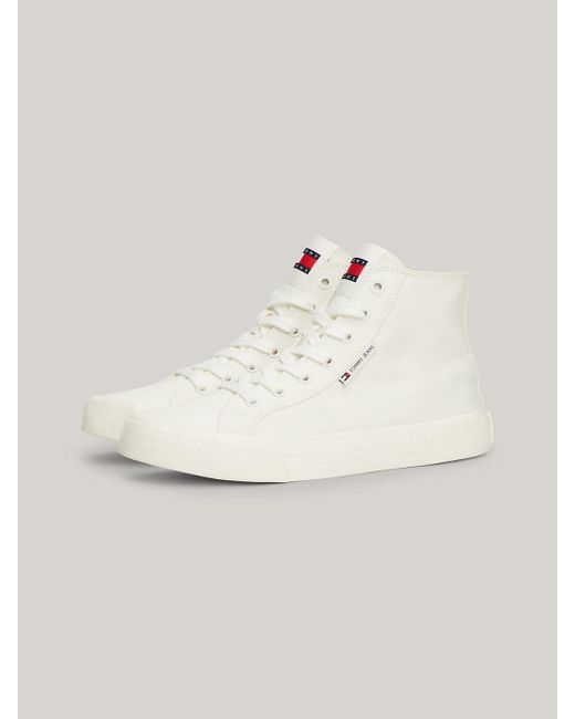 Tommy Hilfiger Natural Canvas Mid-top Basketball Trainers