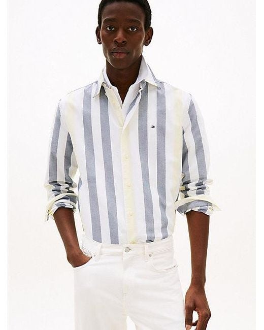 Tommy Hilfiger Relaxed Fit Overhemd Van Oxford-Katoen in het White voor heren