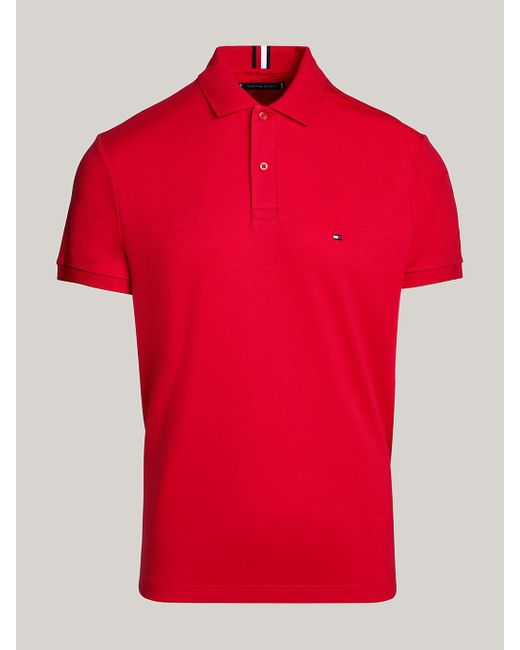 Tommy Hilfiger Red Essential Flag Embroidery Regular Polo Shirt for men